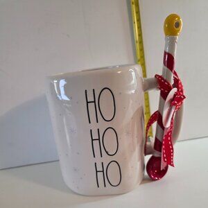 Rae Dunn Double Sided "Ho Ho Ho" - "North Pole" Christmas Mug with Spoon 20 oz